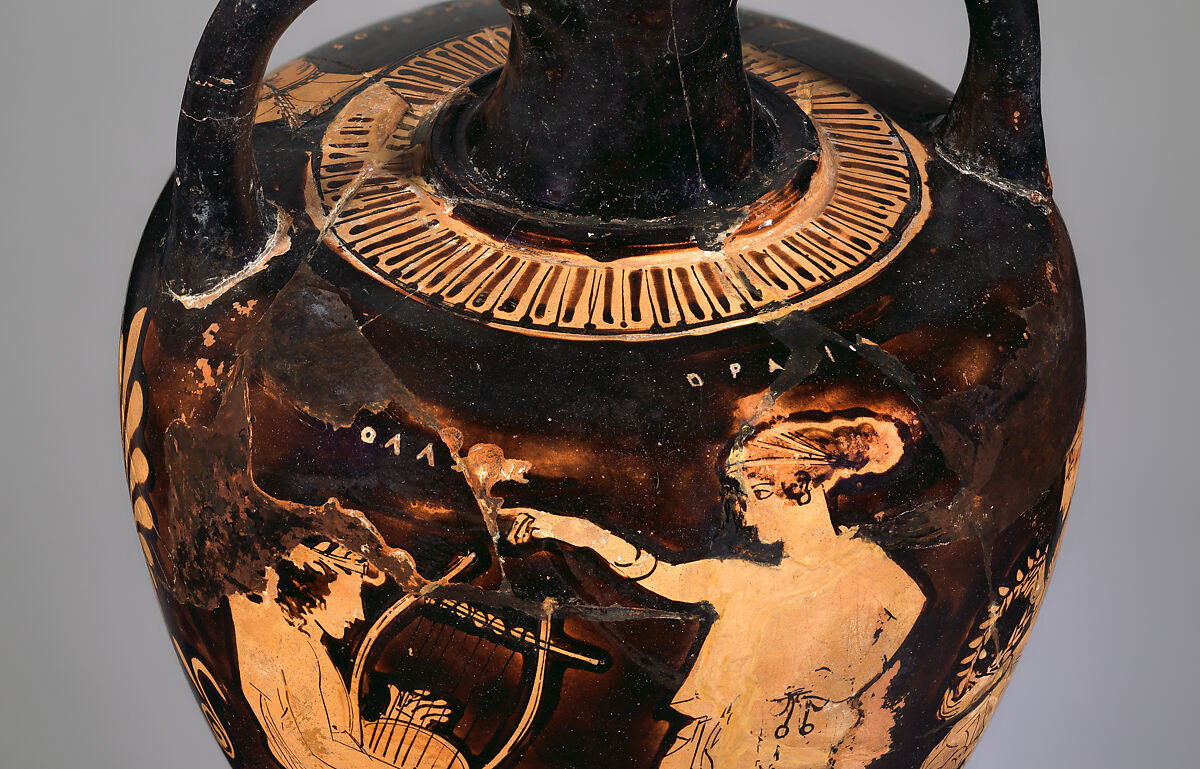 Terracotta amphoriskos (flask), Terracotta, Greek, Attic