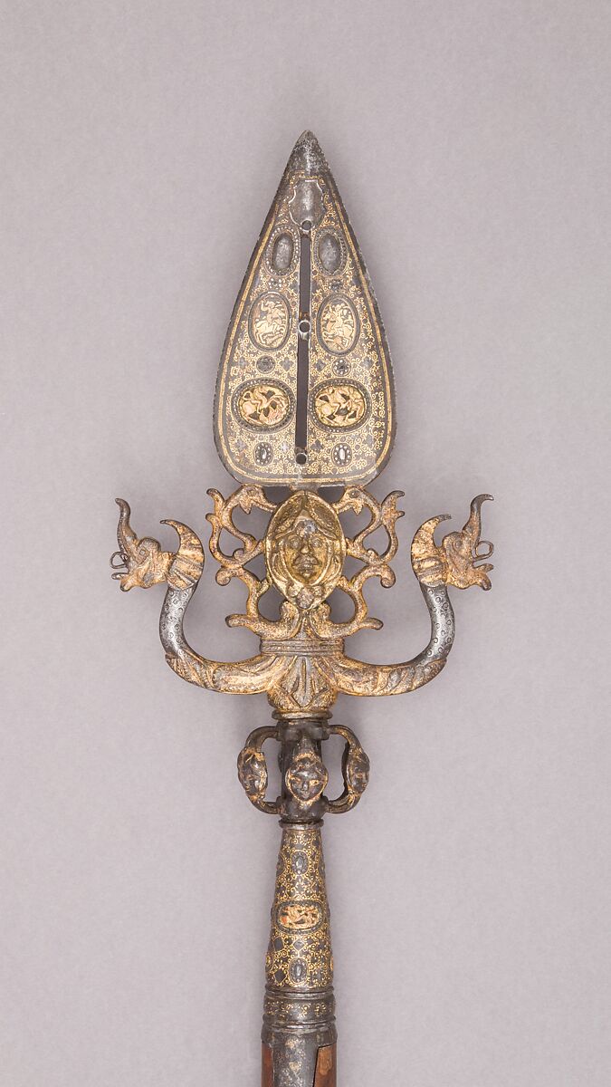 Linstock, Steel, wood, gold, silver, copper, Italian