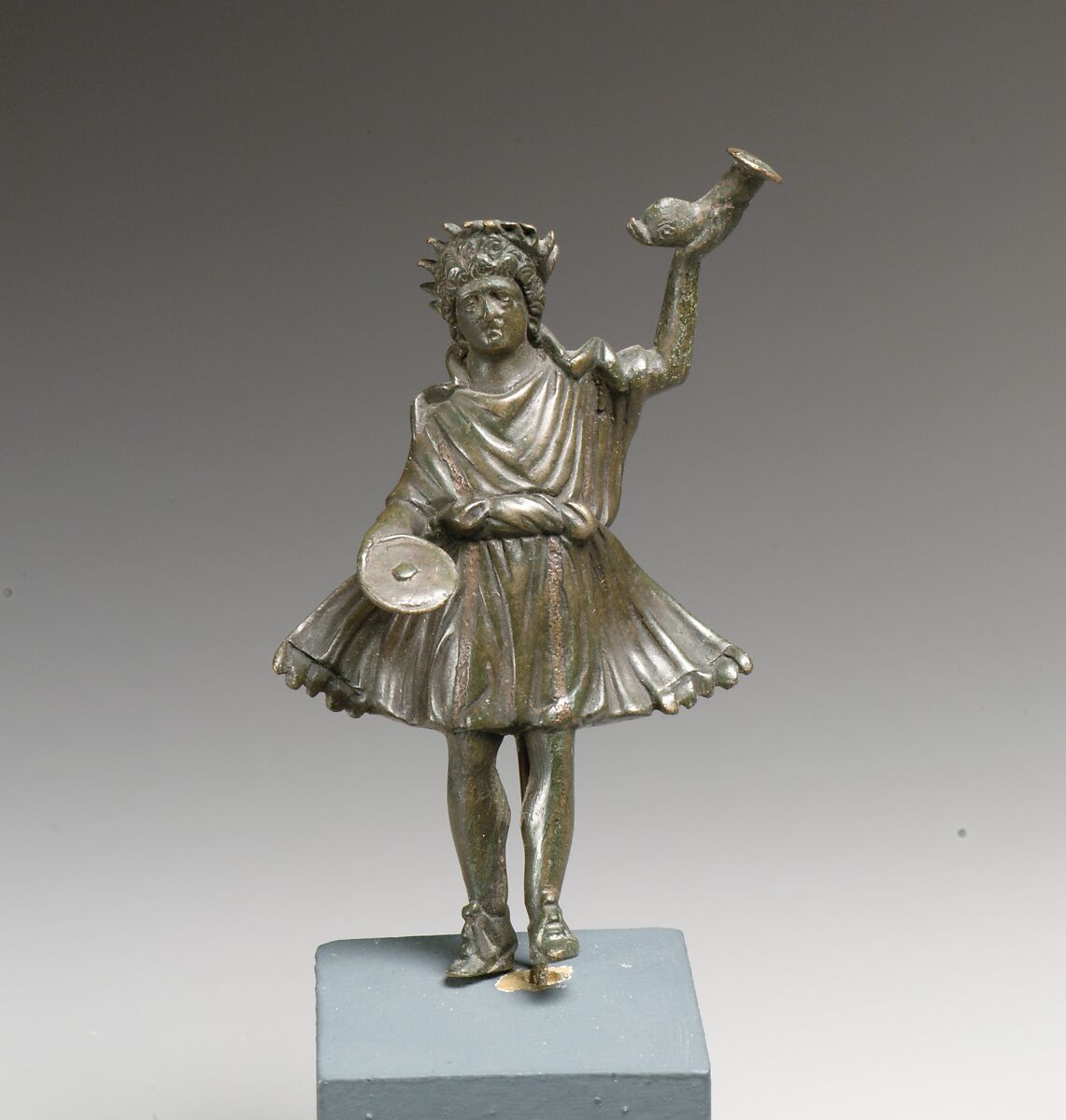 Bronze statuette of a Lar, Bronze, Roman