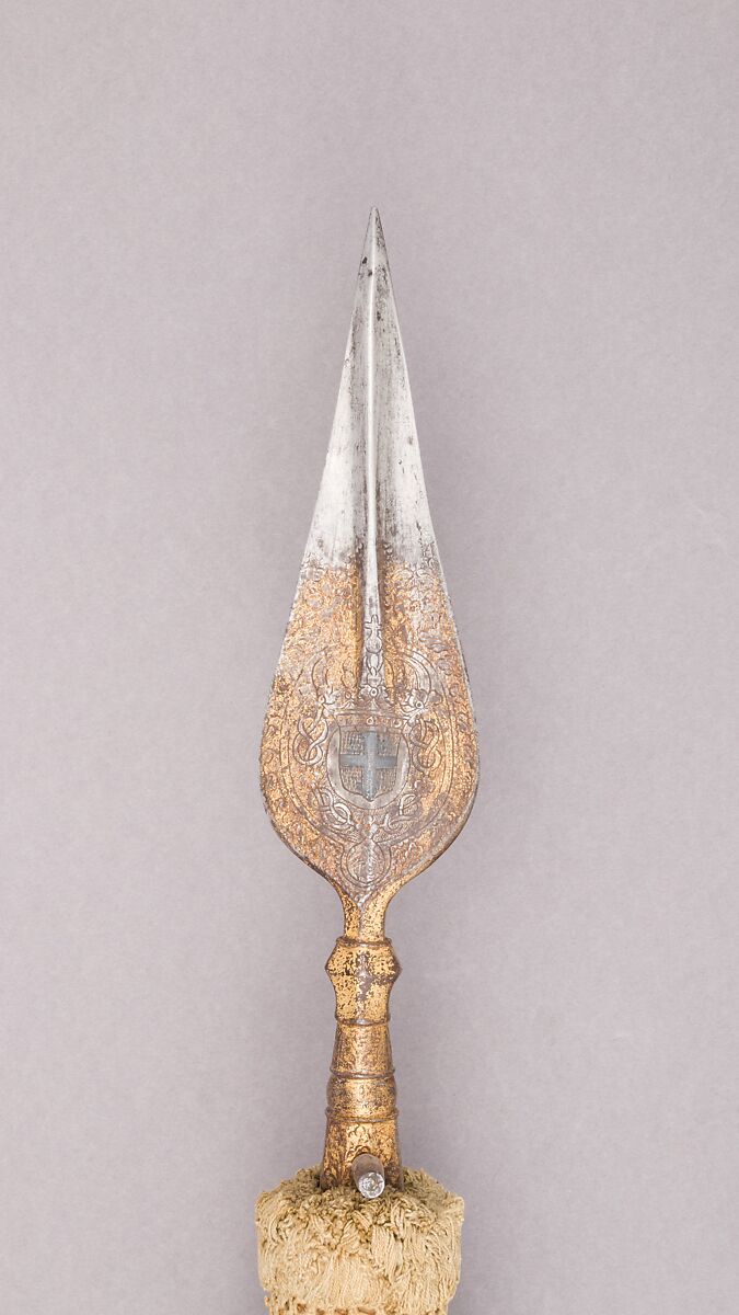 Spontoon, Steel, wood (beech), textile, gold, brass, Italian, Savoy