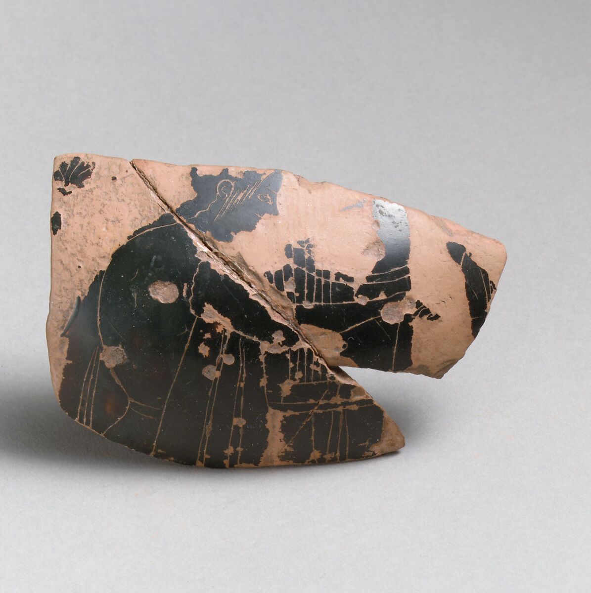 Neck-amphora, fragmentary, Attributed to the Leagros Group, Terracotta, Greek, Attic