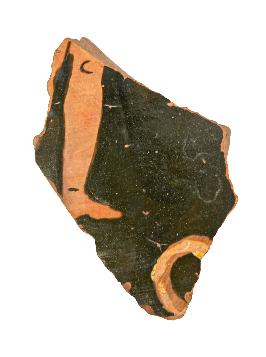 Vase fragment, Terracotta, Greek, South Italian, Apulian 