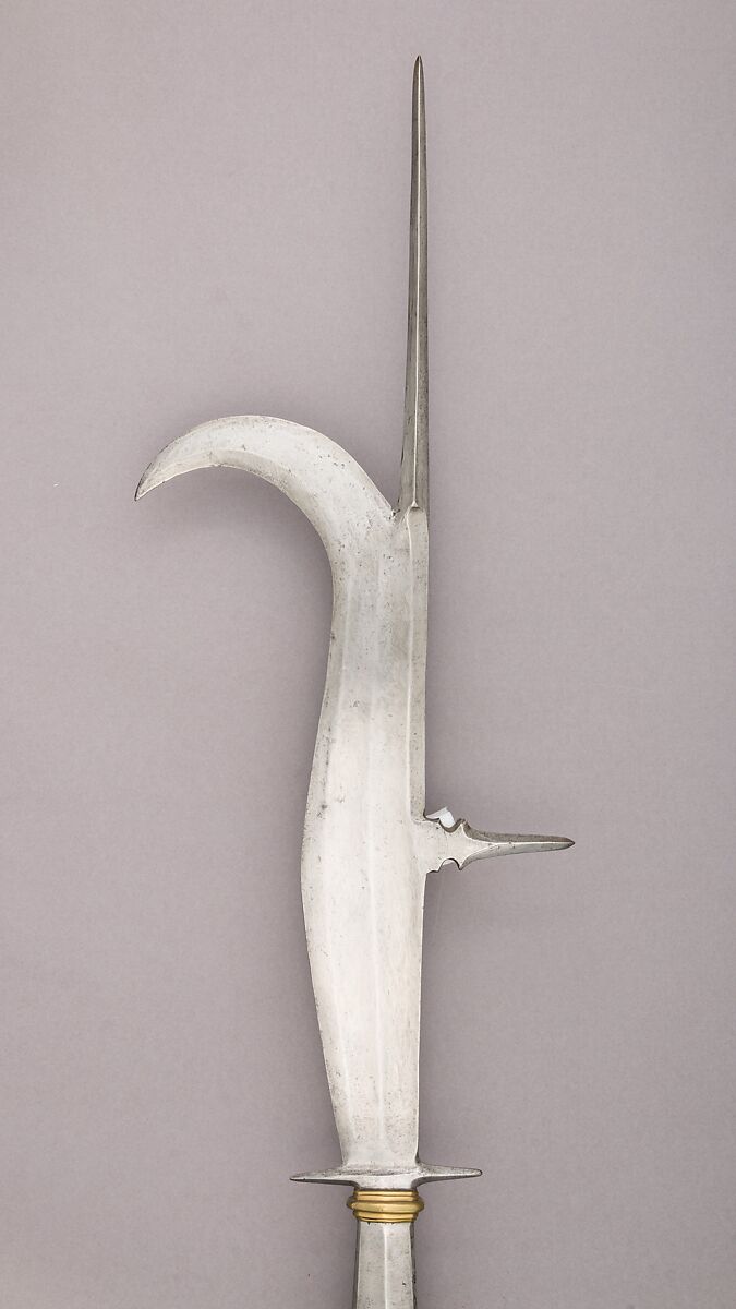 Guisarme, Steel, wood, textile, copper alloy, Italian