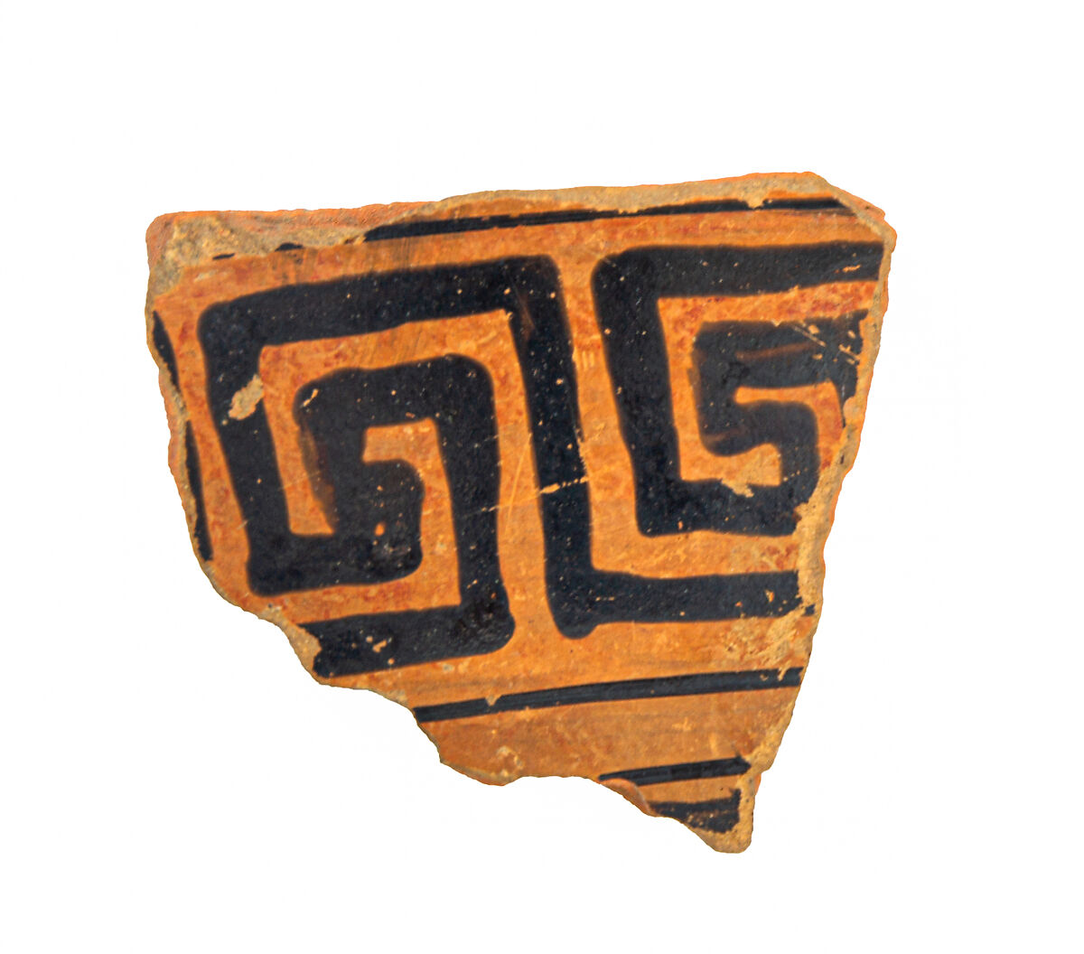 Volute-krater fragment, Terracotta, Greek, South Italian, Apulian 