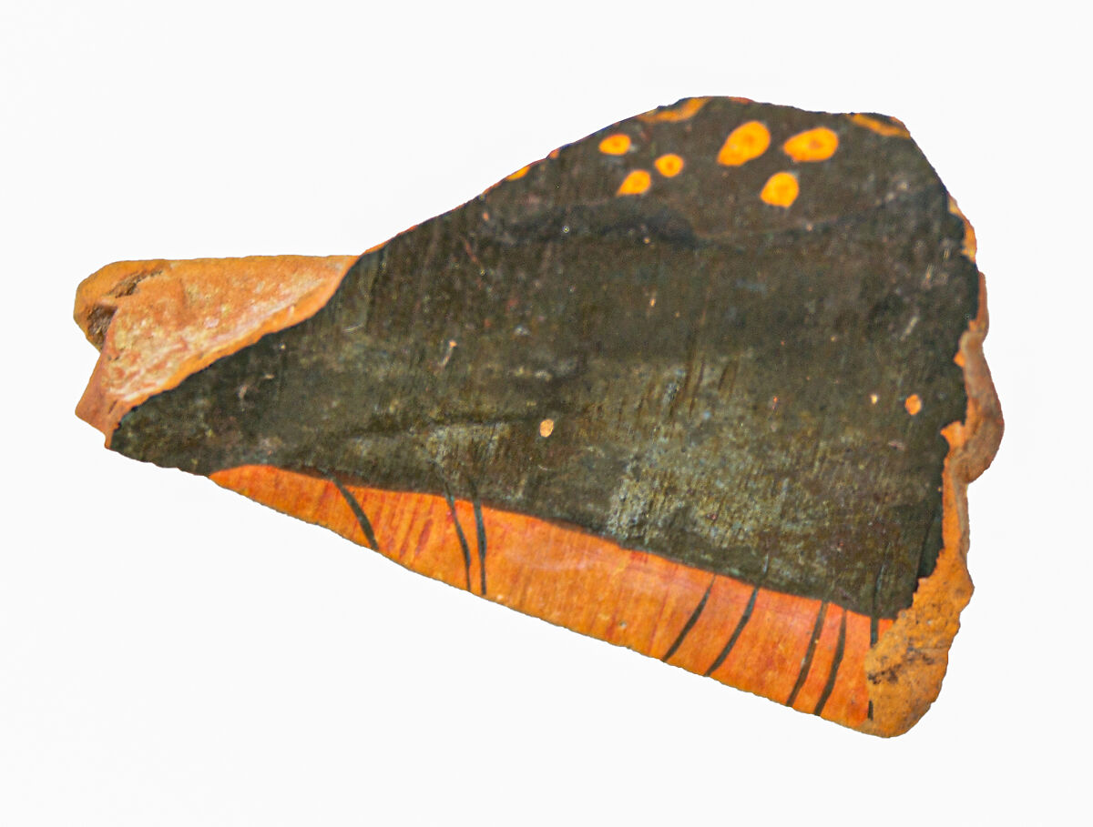 Volute-krater fragment, Terracotta, Greek, South Italian, Apulian 