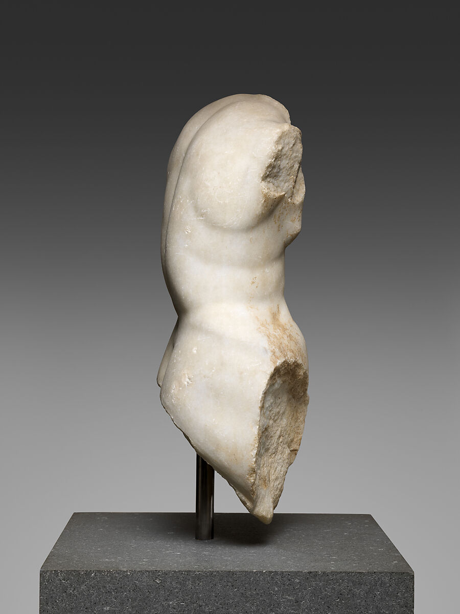 Marble torso of a seated man, Marble, Roman