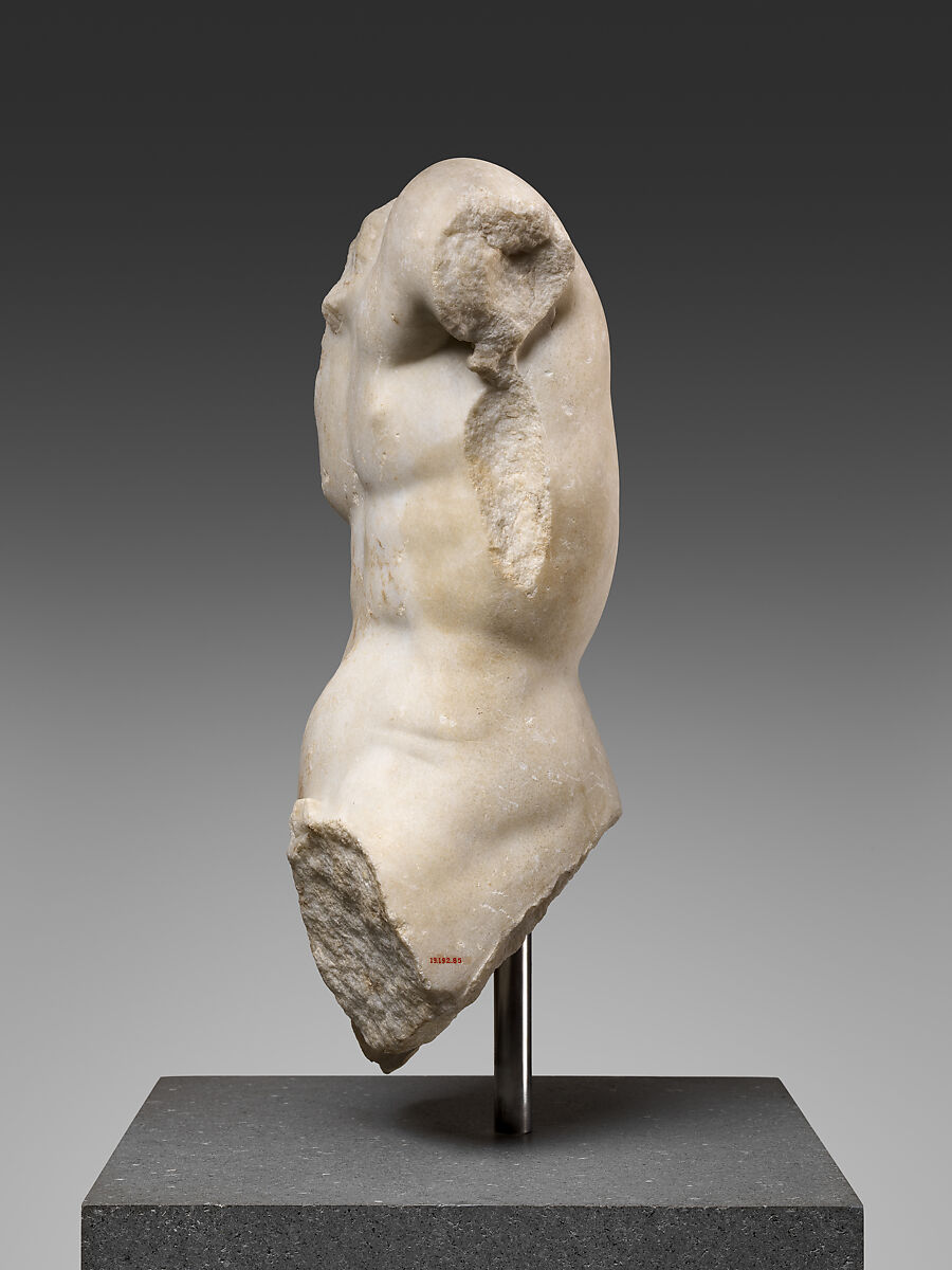 Marble torso of a seated man, Marble, Roman