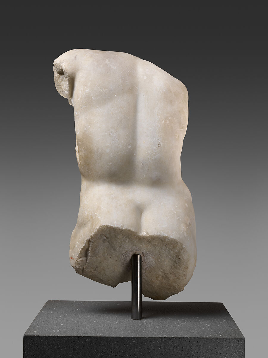 Marble torso of a seated man, Marble, Roman