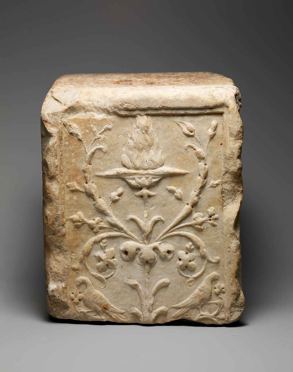 Marble fragment of a pilaster, Marble, Roman