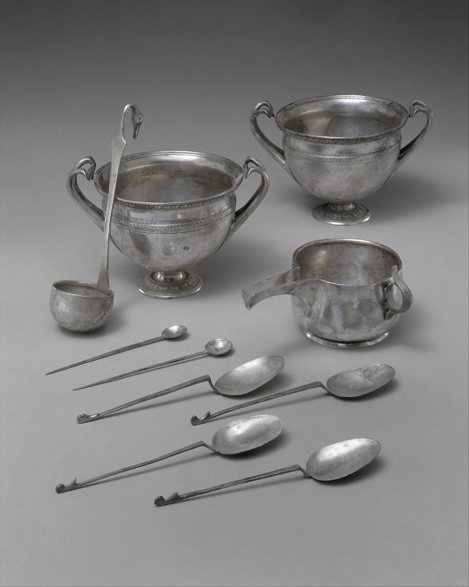 Silver skyphos (drinking cup), Silver, Roman