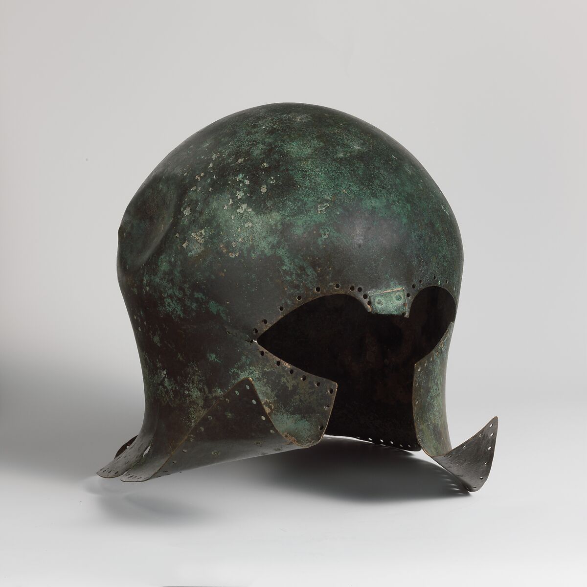 Bronze helmet of Corinthian type, Bronze, Greek 