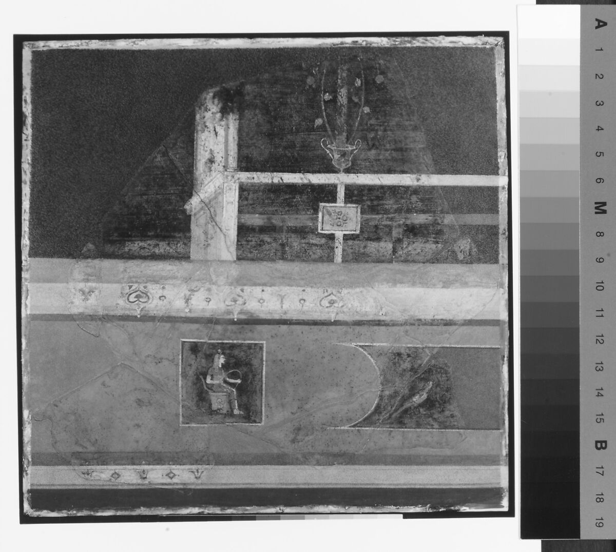 Wall painting: frieze supporting trellis, from the imperial villa at Boscotrecase, Fresco, Roman, Pompeian 