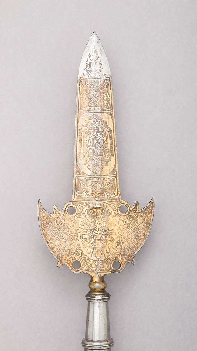 Spontoon, Steel, wood (ash), gold, French