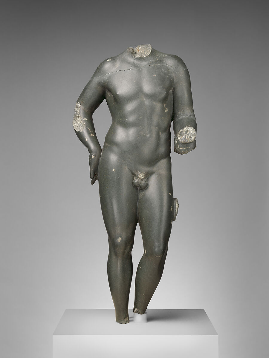 Statue of a boy, Bekhen stone, Roman 