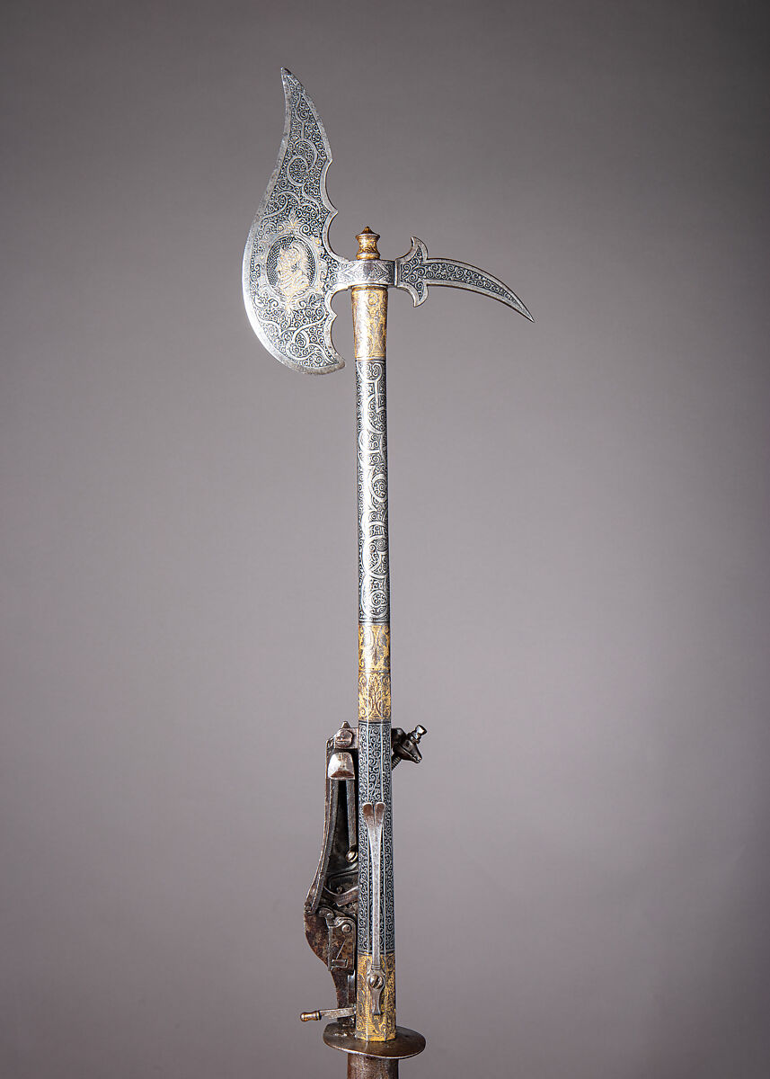 Combination Ax-Pistol of Grand Duke Ferdinand I de' Medici (1549–1609), Steel, gold, German
