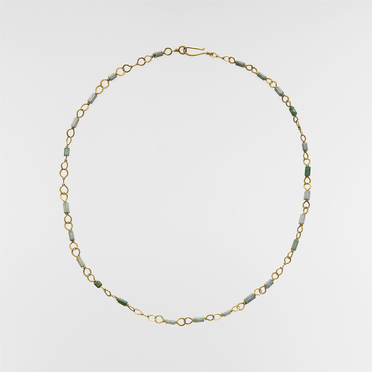 Gold necklace with emerald and variscite beads - Roman - Late Imperial ...