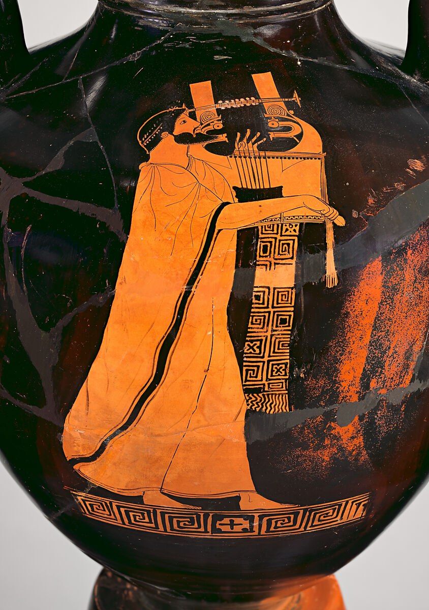 Terracotta neck-amphora of Panathenaic shape (jar), Attributed to the Pan Painter, Terracotta, Greek, Attic