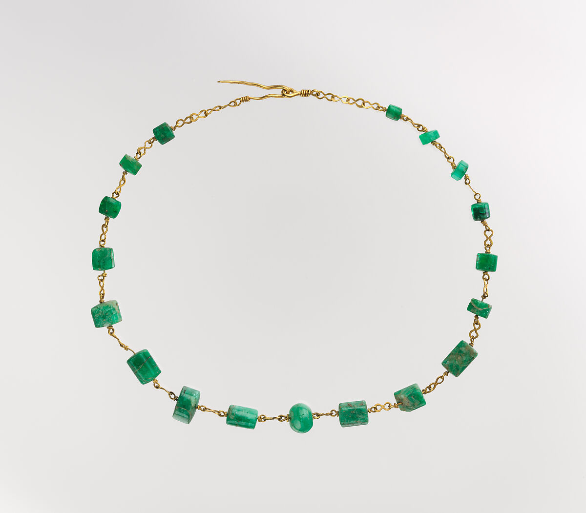 Gold and emerald necklace, Gold, emerald, Roman 