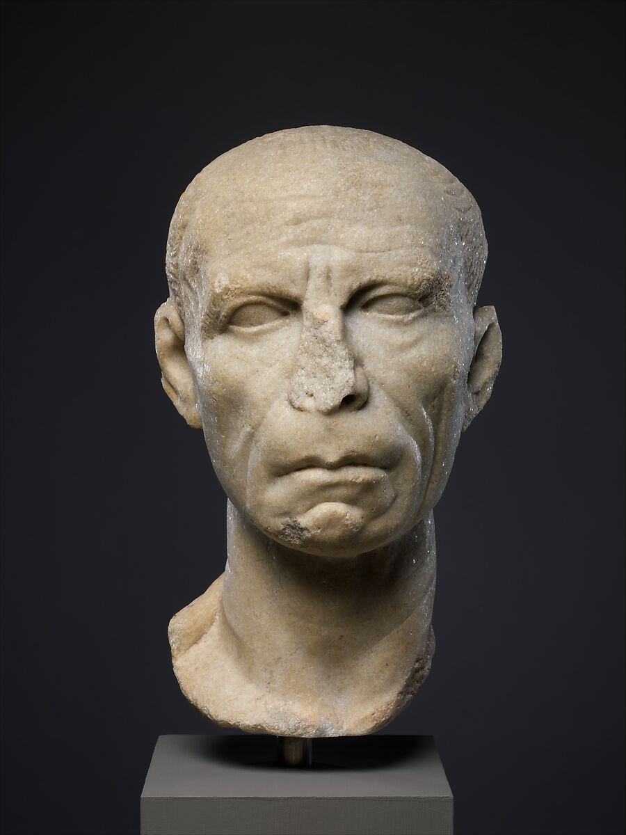 Marble portrait of a man, Marble, Roman 