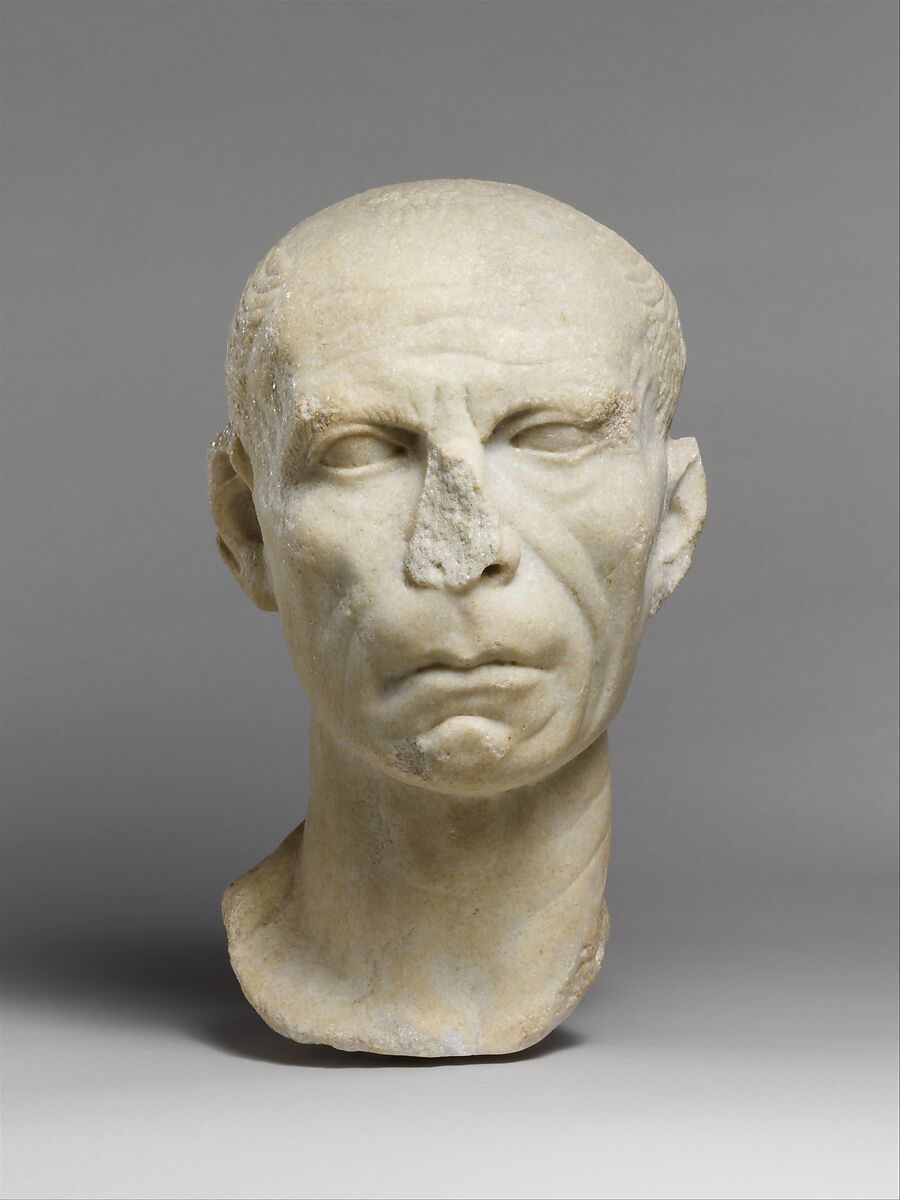 Marble portrait of a man, Marble, Roman
