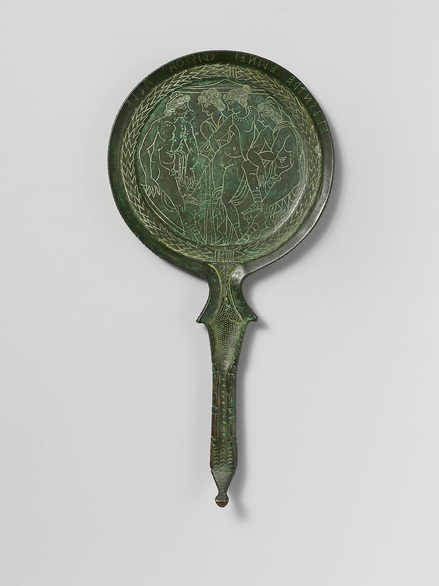 Bronze mirror, Bronze, Etruscan 