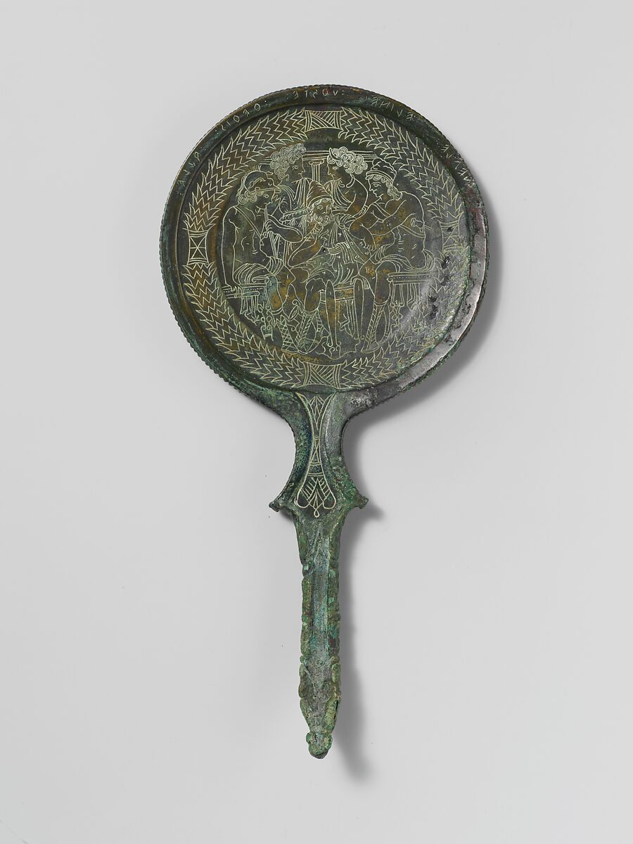 Bronze mirror, Bronze, Etruscan 