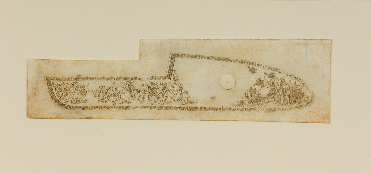 Twenty-Five Inked Impressions (or "Pulls") of Engraved Firearms Ornament, 2002.233.2–24, .26: Gustave Young (American (born Germany), Benshausen, Thuringia 1827–1895 Springfield, Massachusetts), Ink on paper, American and German