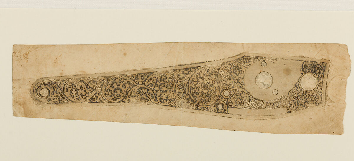 Twenty-Five Inked Impressions (or "Pulls") of Engraved Firearms Ornament, 2002.233.2–24, .26: Gustave Young (American (born Germany), Benshausen, Thuringia 1827–1895 Springfield, Massachusetts), Ink on paper, American and German