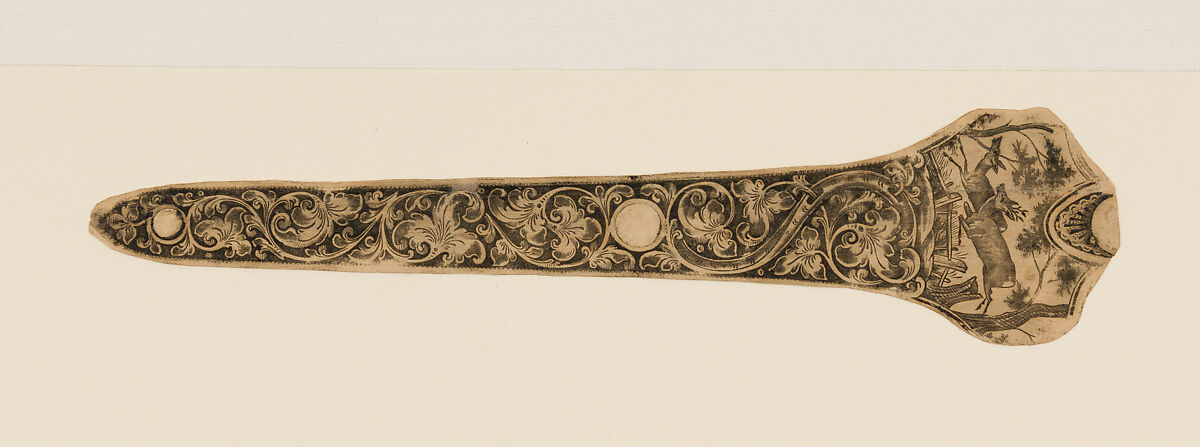 Twenty-Five Inked Impressions (or "Pulls") of Engraved Firearms Ornament, 2002.233.2–24, .26: Gustave Young (American (born Germany), Benshausen, Thuringia 1827–1895 Springfield, Massachusetts), Ink on paper, American and German