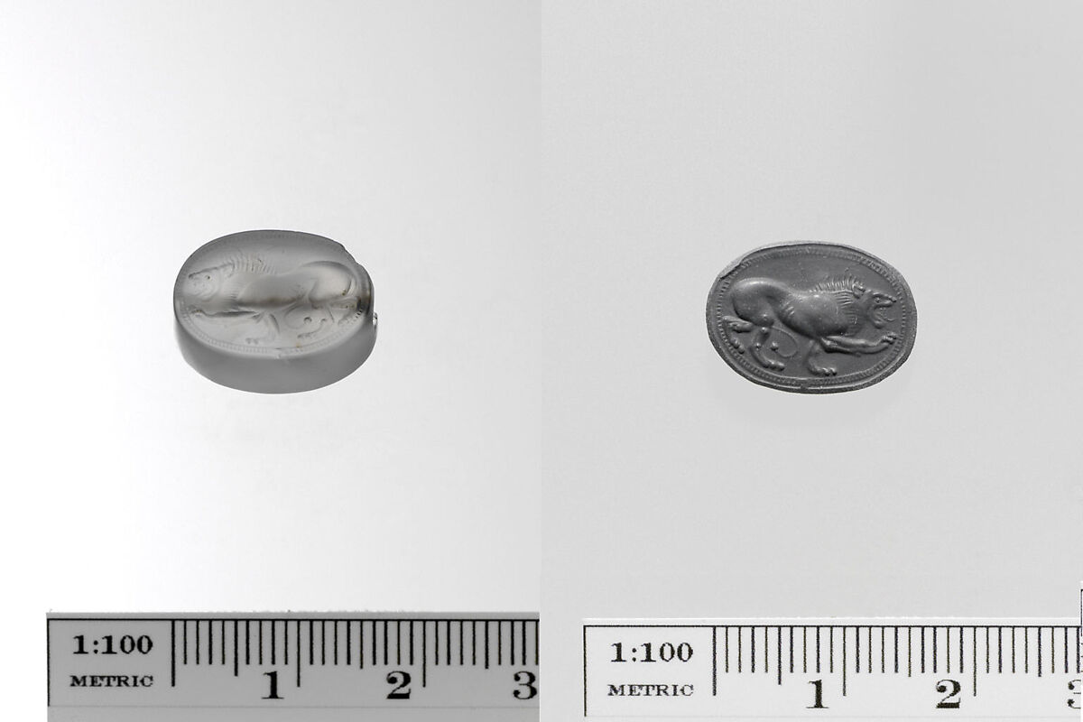 Chalcedony scaraboid seal, Chalcedony, Greek