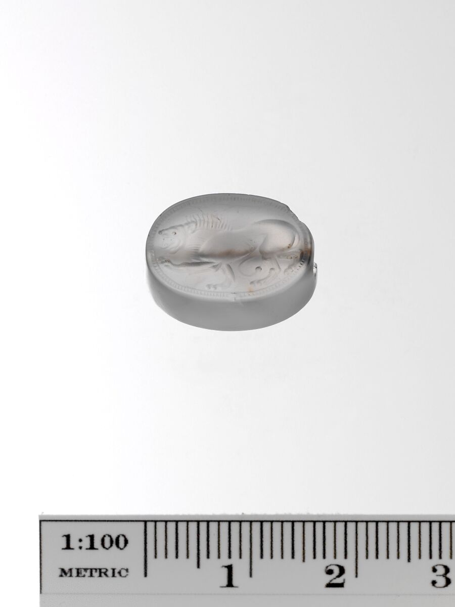 Chalcedony scaraboid seal, Chalcedony, Greek 