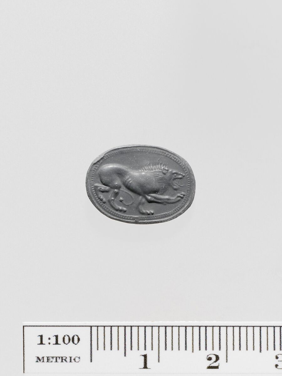 Chalcedony scaraboid seal, Chalcedony, Greek