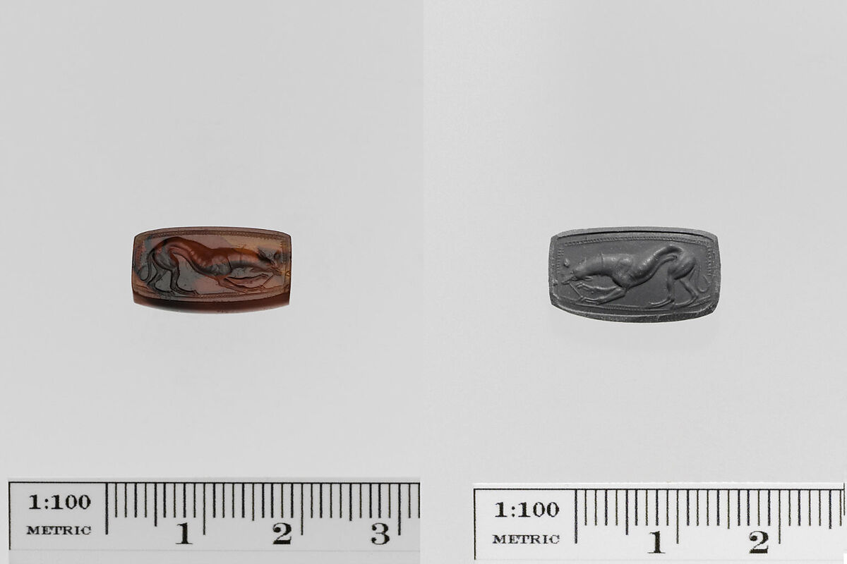 Carnelian half-barrel, Carnelian, Greek