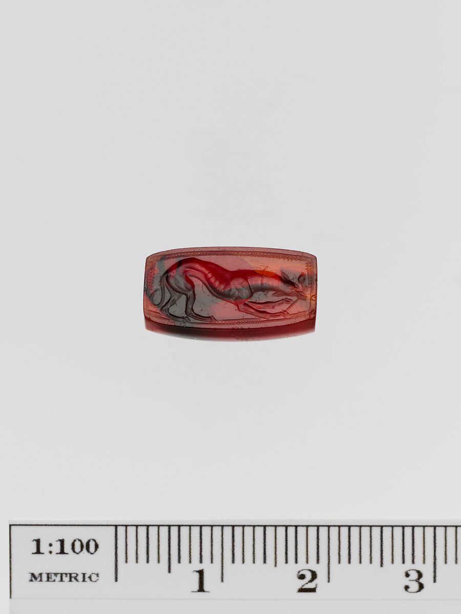 Carnelian half-barrel, Carnelian, Greek 