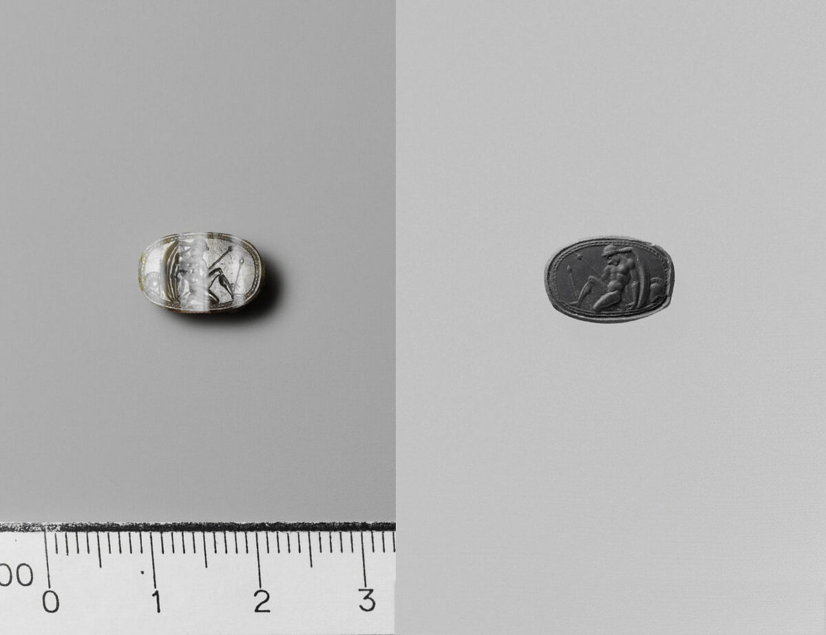 Agate scarab, Agate, banded, Etruscan