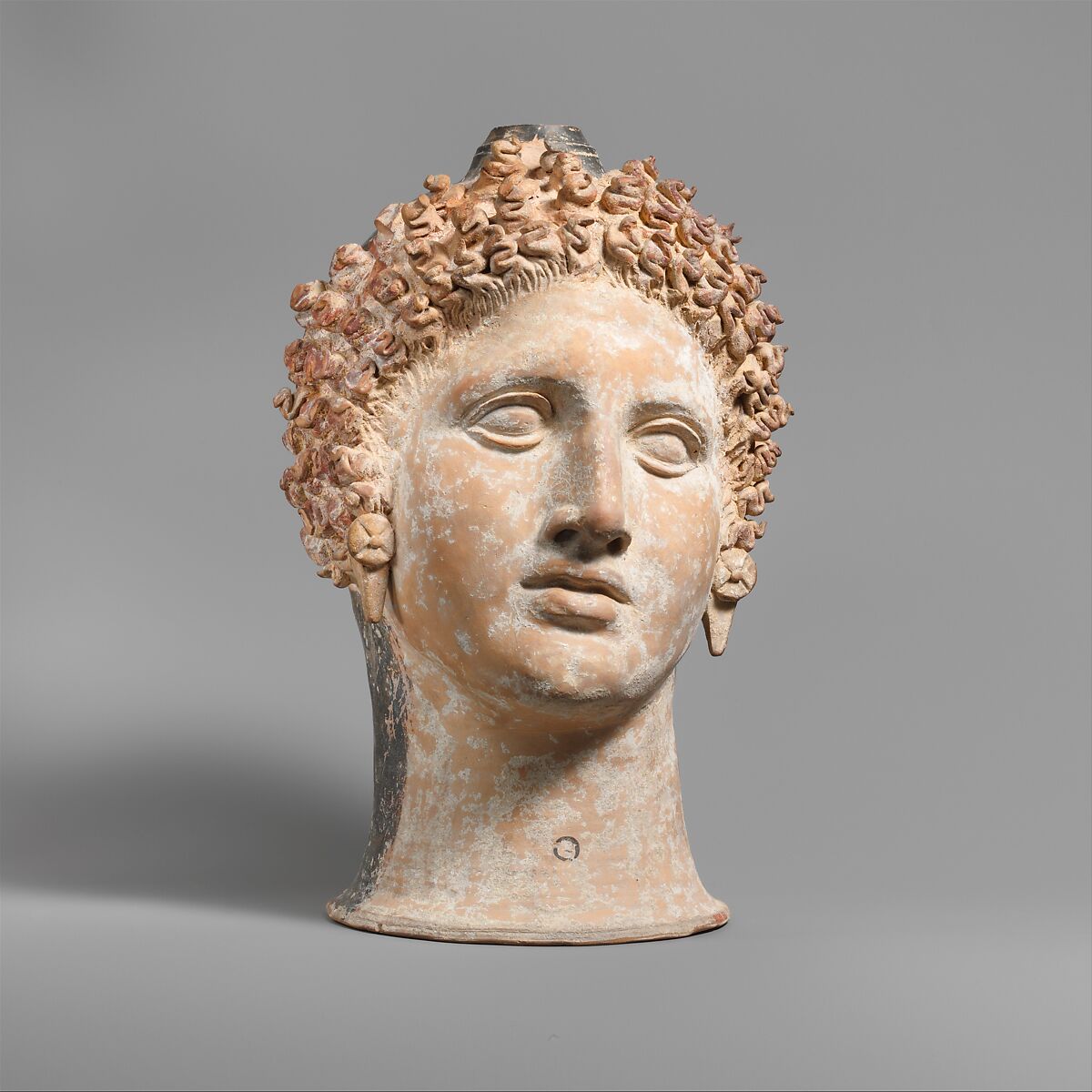 Terracotta lekythos (oil flask), Terracotta, Greek, South Italian, Apulian