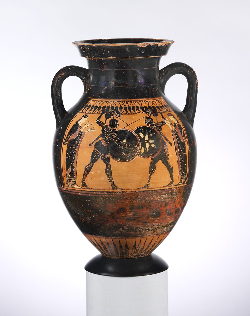 Terracotta amphora (jar), Terracotta, Greek, Attic 