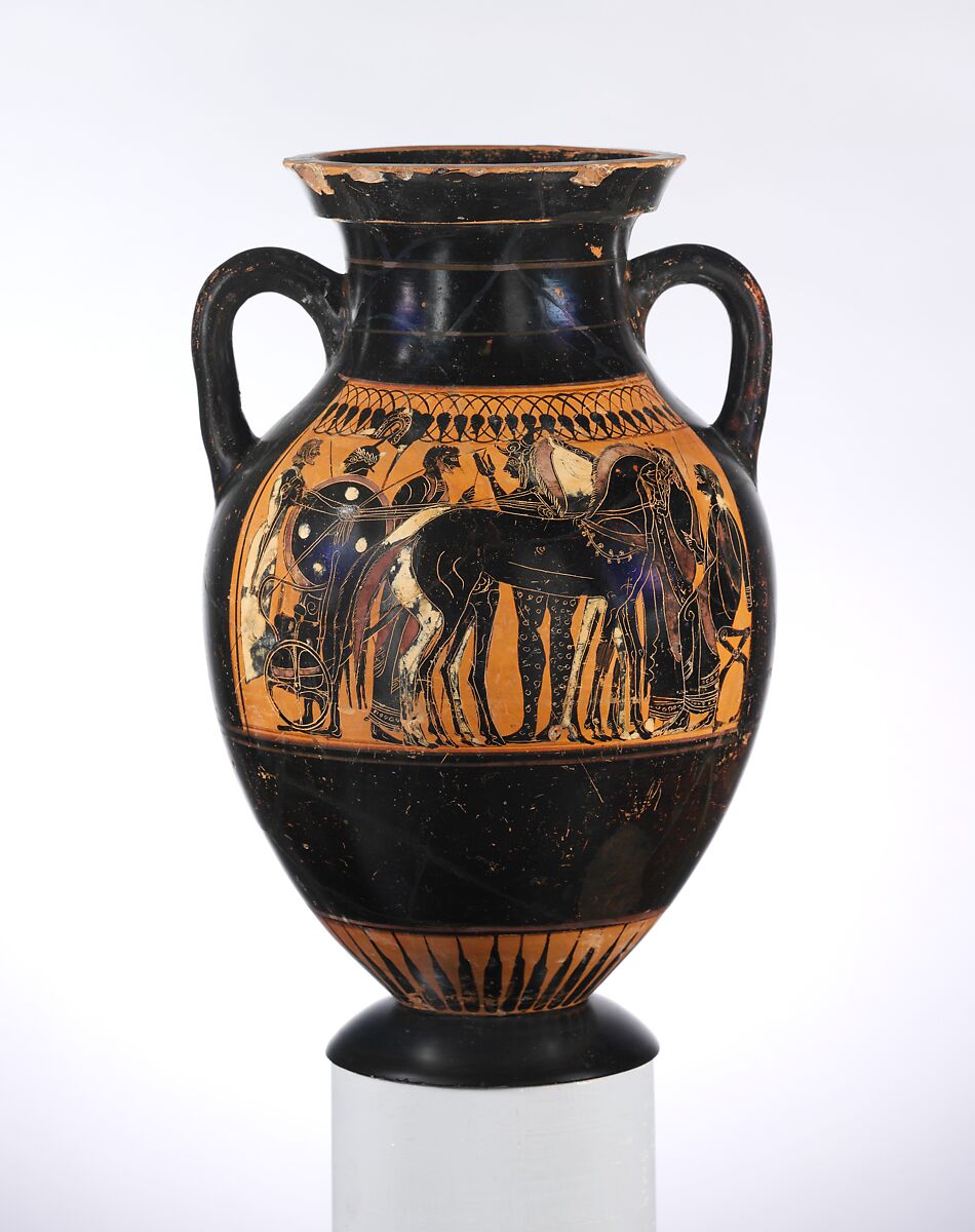 Terracotta amphora (jar), Terracotta, Greek, Attic