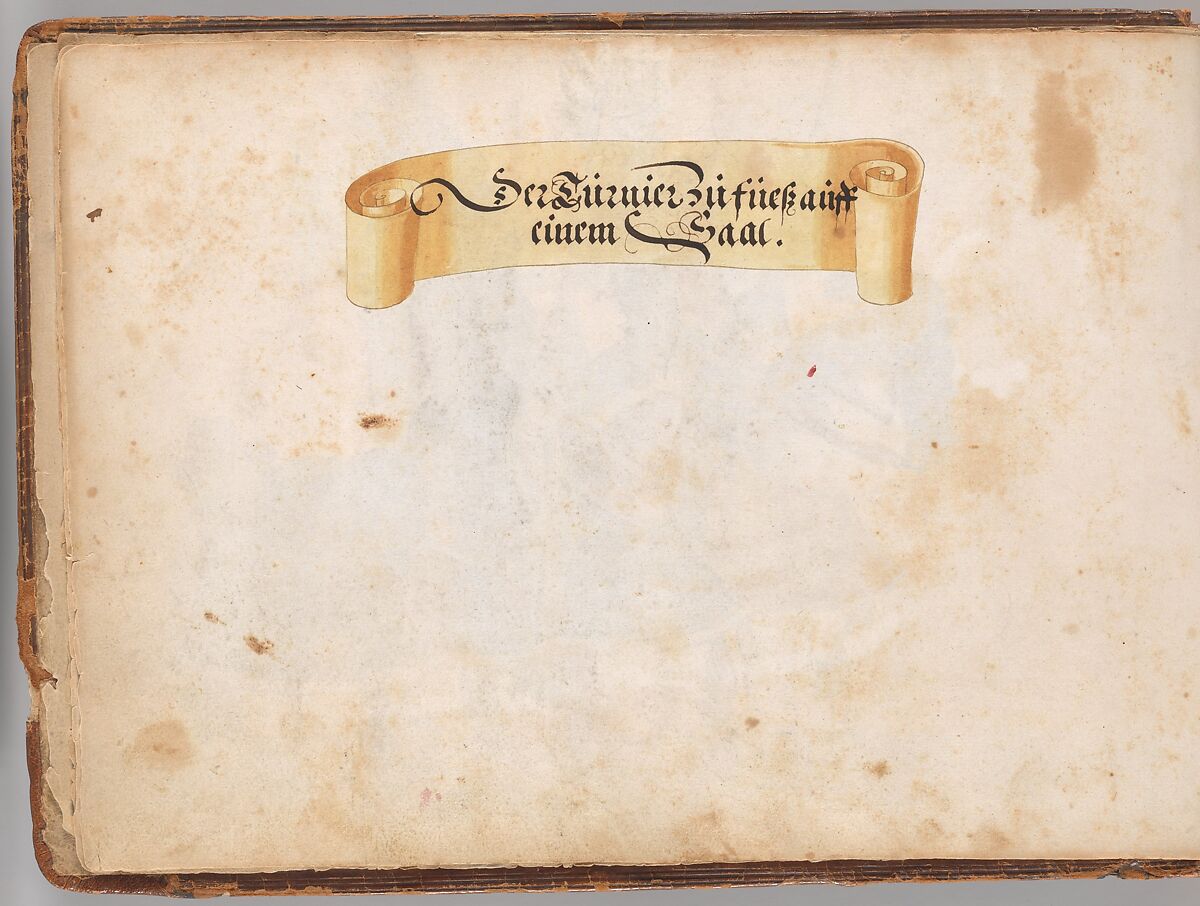 Album of Tournaments and Parades in Nuremberg, Pen and ink, watercolor, gold and silver washes; paper bound in gold-tooled leather, German, Nuremberg