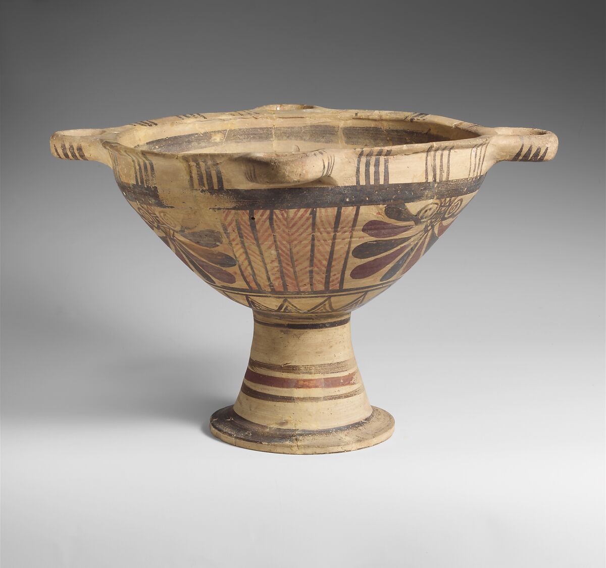 Terracotta stemmed bowl, Terracotta, Greek, Boeotian 