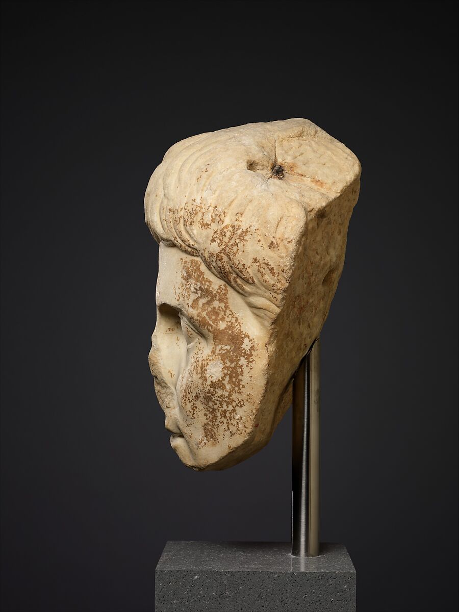 Colossal marble head of the emperor Augustus, Marble, Roman