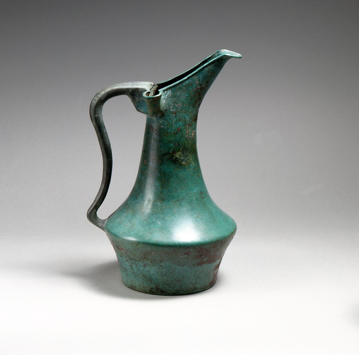 Bronze bowl and oinochoe (jug), Bronze, Etruscan