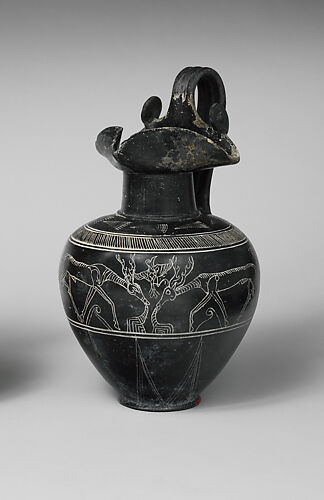 Terracotta trefoil oinochoe (jug)