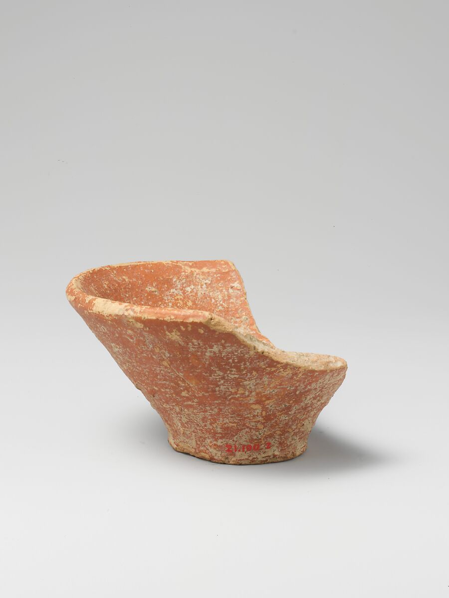 Terracotta conical cup, Terracotta, Minoan 