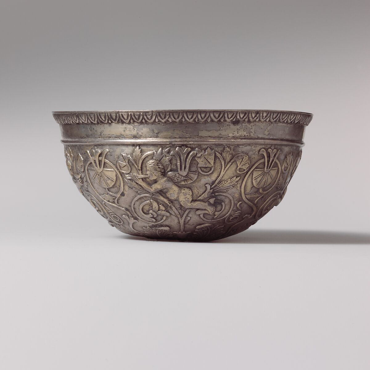 Silver-gilt bowl, Gilt silver, Greek 