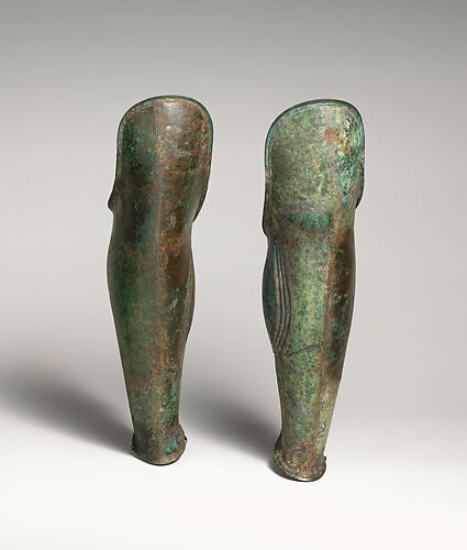 Pair of bronze greaves