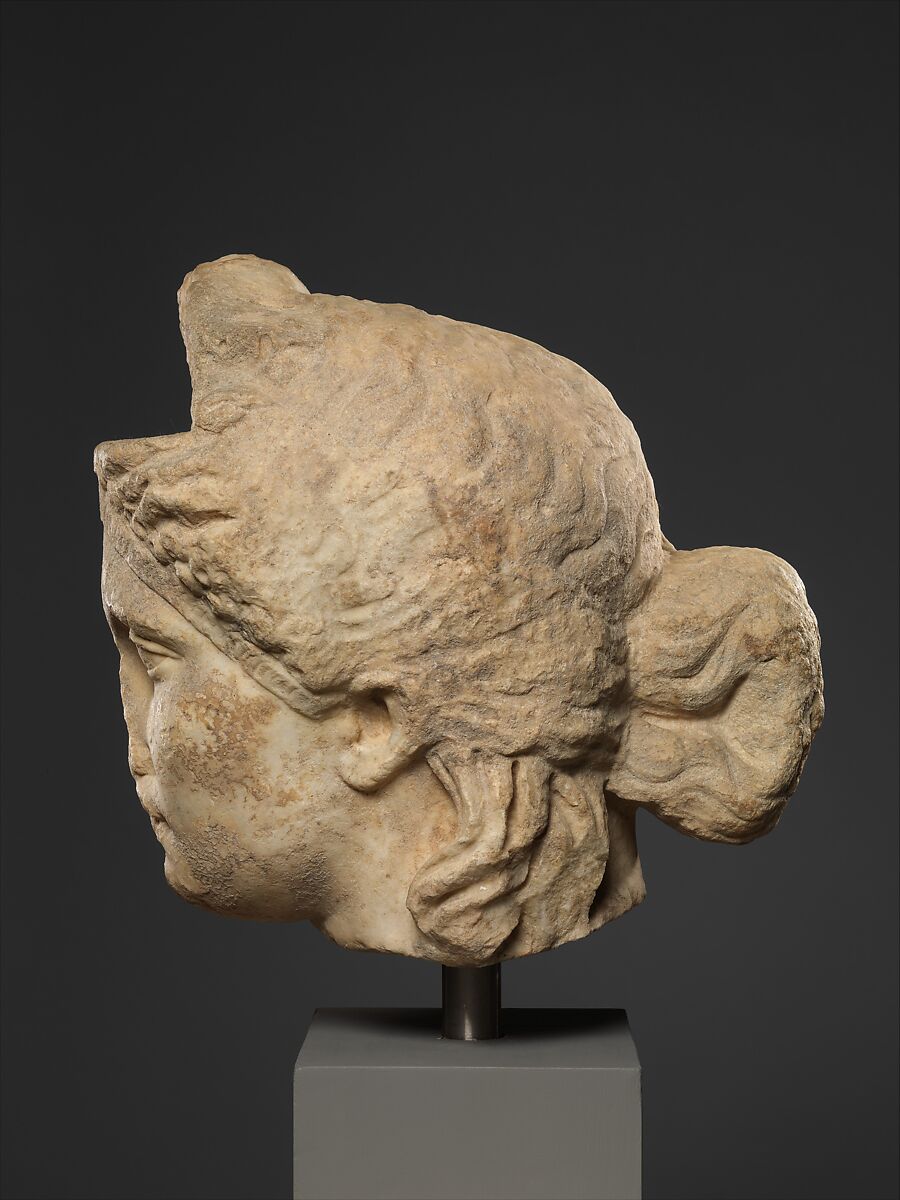 Over-life-sized marble portrait, probably of the empress Sabina, Marble, Roman