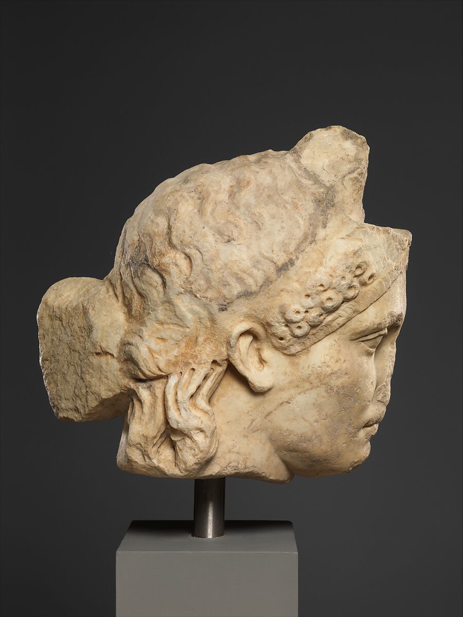 Over-life-sized marble portrait, probably of the empress Sabina, Marble, Roman