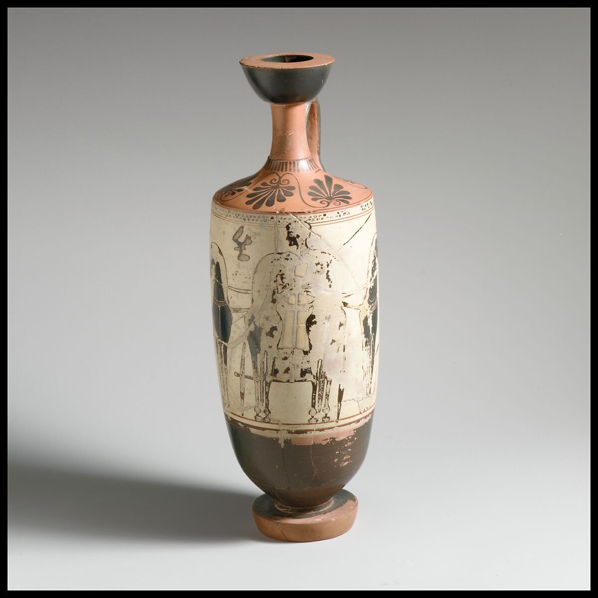 Lekythos, Attributed to the Edinburgh Painter, Terracotta, Greek, Attic