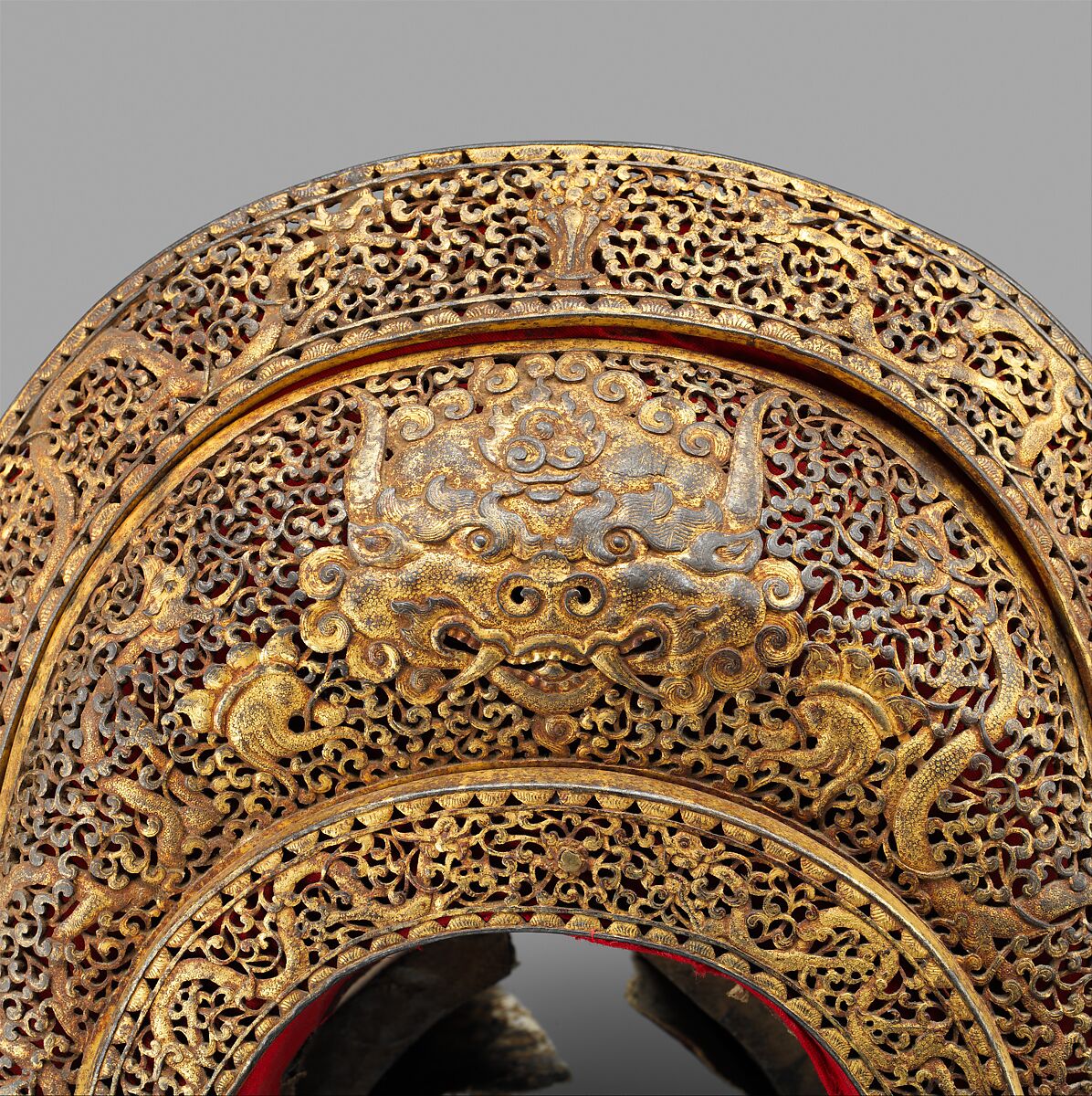 Saddle (gser sga), Iron, gold, copper, wood, leather, Tibetan